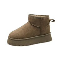Damen Klassische Plattformstiefel mit Dicke Sohle – Dunkelgrau