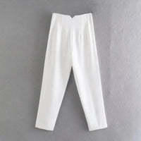 Gabriela - Elegante Hochbundhose – Weiß