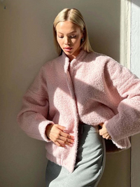 Nima | Eleganter Street-Style-Mantel mit Stehkragen für Damen – Rose