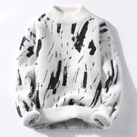 Max - Künstlerischer kuscheliger Pullover – Weiß