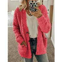 Leythara | Witte Fuzzy Gebreide Strickjacke – Rosa