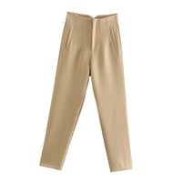 Gabriela - Elegante Hochbundhose – Khaki