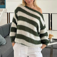 Lasindrae | Blauer Pullover im Old Money Stil – Grün