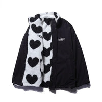 Kathlyne | Wende-Herzenjacke – Schwarz