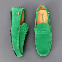 Rutschfeste Wildleder-Halbschuhe – Grün
