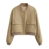 Lasanira | Weiße Premium Bomberjacke – Khaki