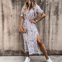 Lola | Das perfekte Sommerkleid – Weiß/Lila