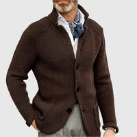 Philipp | Herren Raffinierte Knöpfen Strickjacke – Dunkelbraun