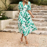 Lolly - Vintage-Kleid mit V-Ausschnitt – Hellgrün