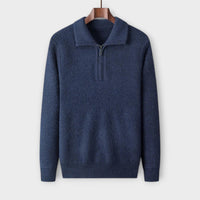 Merino - Eleganter & gemütlicher Half-Zip Pullover – Marine