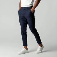 Benedikt - Dehnbare faltenfreie Hose – Marine