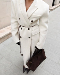 Imera | Chic Doppelreihiger Trenchcoat Damen mit Taschen – Weiß
