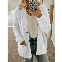 Leythara | Witte Fuzzy Gebreide Strickjacke – Weiß