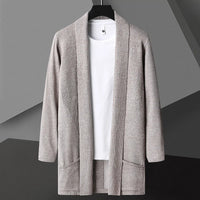 Hendrik | Herren Offene Wasserfall Front Strickjacke – Khaki