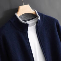 GERNOT - KASCHMIRJACKE MIT REIßVERSCHLUSS – Marine
