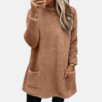 Johanna | Eleganter Damen Pullover in Midilänge – Braun