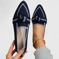 Felicia | Orthopädische Spitz Zulaufende Knoten Loafer – Dunkelblau
