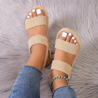 Irene | Leichte Sommer-Keilsandalen – Beige