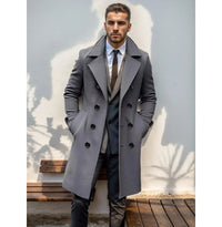 Kervin | Doppelreihiger Trenchcoat für Herren – Vintage-Stil mit Eleganz und Zeitlosigkeit – Gris
