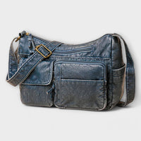 Fenda | Vintage-Ledertasche im klassischen Stil – Blau