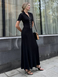 Luisa | Elegantes Herbstkleid – Schwarz