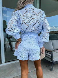 Frenky Norelli | Ibiza Spitzen-Sommer-Set – Hellblau