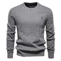 Falkner | Strickmodern Herrenpullover – Dunkelgrau
