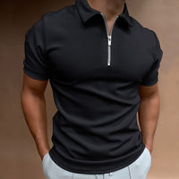 Casual Slim Fit Poloshirt für Herren – Schwarz