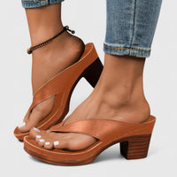 Paige | Blockabsatz Plateau Sandalen – Braun
