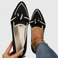 Felicia | Orthopädische Spitz Zulaufende Knoten Loafer – Schwarz