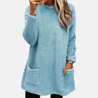 Dinna™ -  Mittellanges Shirt Pullover – Blau