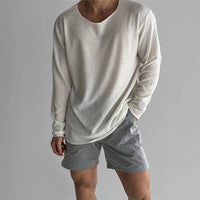 ODELL - LEICHTER LANGARMLIGER PULLOVER – Weiß