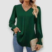 Zara | Elegante lockere Chiffonbluse – Grün