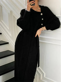 Monara | Elegantes Pullover-Kleid mit Stil – Noir