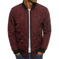 MATUS - BAUMWOLLJACKE MIT RAUTENMUSTER – Burgunderrot