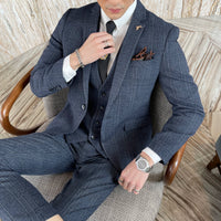 Herren Elegante Hochzeitsgast Anzug | Dreiteiliges – Blau