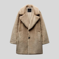 Damen Teddy Mantel Winter | Teddy Damen Klassisch – Braun