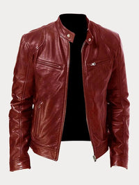 Rob | Stilvolle Lederjacke für lässige Looks – Bordeauxrot