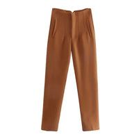 Gabriela - Elegante Hochbundhose – Braun