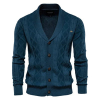 Herren-Cardigan mit Knopfleiste – Blau