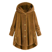 Stylische Fleece Jacke für Damen | Mit Kapuze – Ingwer