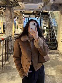 Olivareia | Damen Fashion Lederjacke mit Teddy-Panel und Reißverschluss – Camel