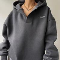 Galina - Lässiger Winter Hoodie – Grau