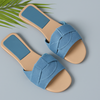 Jessie | Gepolstert Blockabsatz Schuhe – Blau