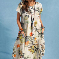 Jane | Bequemes Bloemen Retro Vintage Kleid | 50% RABATT! – Gelb