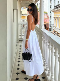 Carina Maxikleid | Elegantes ärmelloses rückenfreies Sommerkleid für Damen - Perfekt für den Sommer – Weiß