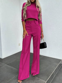 JENNY - SET AUS TOP UND HOSE – Rosenrot