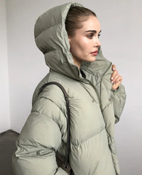 Kyie | Neue burgunderrote Winterjacke Damen, warm und stilvoll – Grün