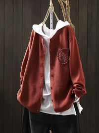 Ansley | Gemütlicher Cardigan – Rot