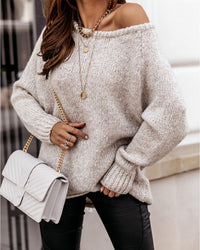 Pop | Schicke und stilvolle Winter Oversized Strickpullover für Frauen – Beige
